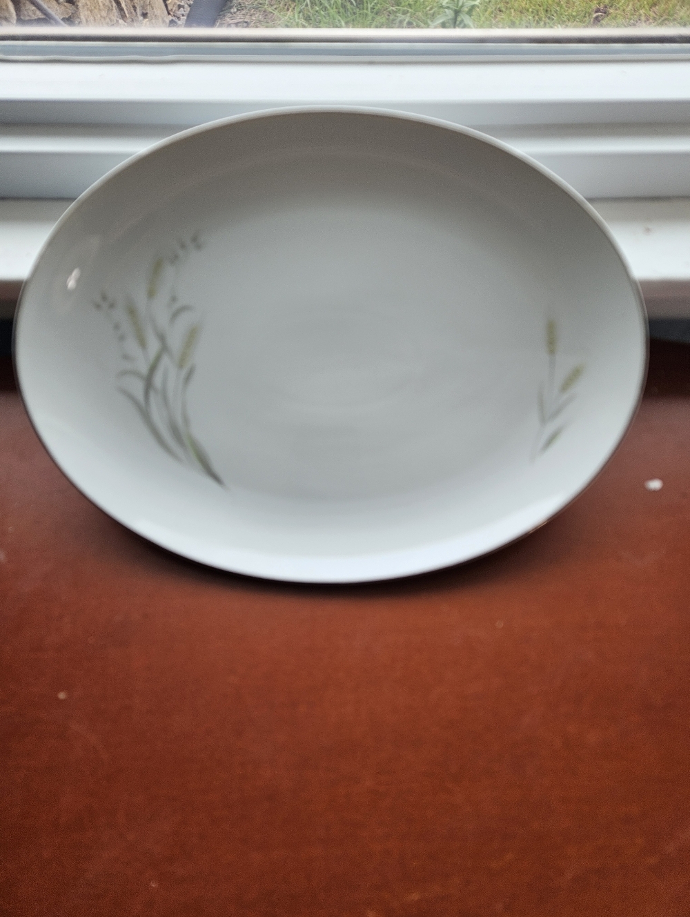 Nasco Saxony 12.5" Serving Platter Vintage Japan Fine China Wheat Pattern Silver